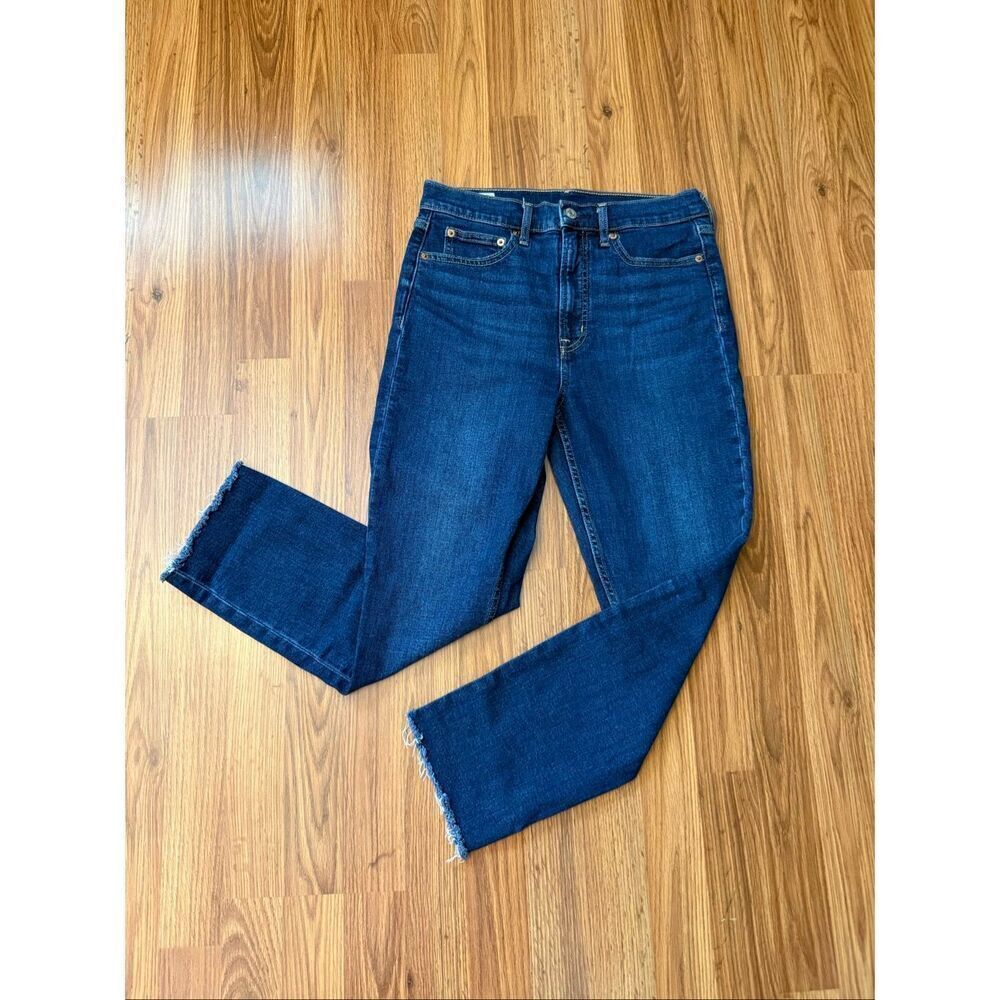 Gap Womens Vintage Slim High Rise Raw Hem Jeans Dark Wash Blue Size 28/6 Short
